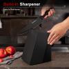 imageAstercook 15 Piece Knife Set with Sharpener Block  German Stainless Steel Dishwasher Safe Kitchen Knives with BuiltIn Sharpener Black