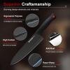 imageAstercook 15 Piece Knife Set with Sharpener Block  German Stainless Steel Dishwasher Safe Kitchen Knives with BuiltIn Sharpener Black