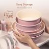 imageAstercook 21 Pcs Pots and Pans Set Non Stick Ceramic Cookware Set Detachable Handle RV Kitchen Cooking Set Removable Handles Oven Safe Induction Ready Stackable Nonstick Set Pink