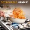 imageAstercook 23 Pcs Pots and Pans Set Non Stick Ceramic Cookware Set Detachable Handle RV Kitchen Cooking Set Removable Handles Oven Safe Induction Ready Stackable Nonstick Set Cream White