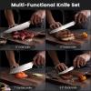 imageAstercook Kitchen Knife Set 15 Piece Knife Block Sets with German 14116 Steel Sharper and Rust Proof Full Tang Knives Set with Ergonomic Nylon Handle Dishwasher Safe Black