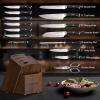 imageAstercook Kitchen Knife Set 15 Piece Knife Block Sets with German 14116 Steel Sharper and Rust Proof Full Tang Knives Set with Ergonomic Nylon Handle Dishwasher Safe Black