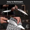 imageAstercook Kitchen Knife Set 15 Piece Knife Block Sets with German 14116 Steel Sharper and Rust Proof Full Tang Knives Set with Ergonomic Nylon Handle Dishwasher Safe Black