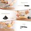 imageAstercook Kitchen Knife Set with Block and Sharpener 22 Piece German High Carbon Stainless Steel Knives Sharp Blade Dishwasher Safe Knife Set with Antislip Ergonomic Handle Crystal PinkElegant Black 22 pcs