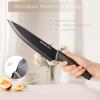 imageAstercook Kitchen Knife Set with Block and Sharpener 22 Piece German High Carbon Stainless Steel Knives Sharp Blade Dishwasher Safe Knife Set with Antislip Ergonomic Handle Crystal PinkElegant Black 22 pcs
