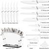imageAstercook Kitchen Knife Set with Block and Sharpener 22 Piece German High Carbon Stainless Steel Knives Sharp Blade Dishwasher Safe Knife Set with Antislip Ergonomic Handle Crystal PinkBright White 22 pcs