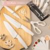imageAstercook Kitchen Knife Set with Block and Sharpener 22 Piece German High Carbon Stainless Steel Knives Sharp Blade Dishwasher Safe Knife Set with Antislip Ergonomic Handle Crystal PinkBright White 22 pcs