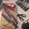 imageAstercook Kitchen Knife Set with Block and Sharpener 22 Piece German High Carbon Stainless Steel Knives Sharp Blade Dishwasher Safe Knife Set with Antislip Ergonomic Handle Crystal PinkElegant Black 22 pcs