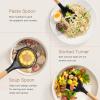 imageAstercook Kitchen Utensils set 39 PCS Silicone Cooking Utensils Set with Wooden Handle 446F Heat Resistant Food Grade Utensil Sets BPA Free Kitchen Gadgets Tools Set for Nonstick Cookware Black