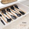imageAstercook Kitchen Utensils set 39 PCS Silicone Cooking Utensils Set with Wooden Handle 446F Heat Resistant Food Grade Utensil Sets BPA Free Kitchen Gadgets Tools Set for Nonstick Cookware Black