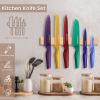 imageAstercook Knife Set 12 Pcs ColorCoded Kitchen Knives Set 6 Color AntiRust Coating Stainless Steel Chef Knife Sets with 6 Blade Guards Dishwasher Safe12PCSMULTICOLOR