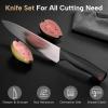 imageAstercook Knife Set 15 Pieces Kitchen knives Set with Builtin Sharpener High Carbon German Stainless Steel Chef Knife Block Sets Sharp ampamp Rust Resistant Dishwasher Safe BlackBlack