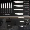 imageAstercook Knife Set 15 Pieces Kitchen knives Set with Builtin Sharpener High Carbon German Stainless Steel Chef Knife Block Sets Sharp ampamp Rust Resistant Dishwasher Safe BlackBlack