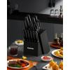 imageAstercook Knife Set Kitchen Knife Set with Builtin Sharpener Block Dishwasher Safe 15 Pieces German Stainless Steel Knife Block Set Black