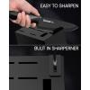 imageAstercook Knife Set Kitchen Knife Set with Builtin Sharpener Block Dishwasher Safe 15 Pieces German Stainless Steel Knife Block Set Black