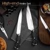 imageAstercook Knife Set Kitchen Knives Set with Block and Dual Sharpener Full Tang 15 Pcs German Stainless Steel Knives Sharp Blade Dishwasher Safe Knife Set with Ergonomic Handle Elegant BlackPremium Black ProUltra Sharpwith Dual Sharpener
