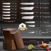 imageAstercook Knife Set Kitchen Knives Set with Block and Dual Sharpener Full Tang 15 Pcs German Stainless Steel Knives Sharp Blade Dishwasher Safe Knife Set with Ergonomic Handle Elegant BlackPremium Black ProUltra Sharpwith Dual Sharpener