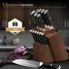 imageAstercook Knife Set Kitchen Knives Set with Block and Dual Sharpener Full Tang 15 Pcs German Stainless Steel Knives Sharp Blade Dishwasher Safe Knife Set with Ergonomic Handle Elegant BlackPremium Black ProUltra Sharpwith Dual Sharpener