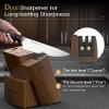 imageAstercook Knife Set Kitchen Knives Set with Block and Dual Sharpener Full Tang 15 Pcs German Stainless Steel Knives Sharp Blade Dishwasher Safe Knife Set with Ergonomic Handle Elegant BlackPremium Black ProUltra Sharpwith Dual Sharpener