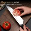 imageAstercook Knife Set Kitchen Knives Set with Block and Dual Sharpener Full Tang 15 Pcs German Stainless Steel Knives Sharp Blade Dishwasher Safe Knife Set with Ergonomic Handle Elegant BlackPremium Black ProUltra Sharpwith Dual Sharpener