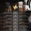 imageAstercook Knife Set Kitchen Knives Set with Block and Dual Sharpener Full Tang 15 Pcs German Stainless Steel Knives Sharp Blade Dishwasher Safe Knife Set with Ergonomic Handle Elegant BlackElegant White ProUltra Sharp