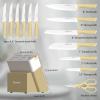 imageAstercook Knife Set Kitchen Knives Set with Block and Sharpener Ceramic Coating 15 Pcs German Stainless Steel Knives Sharp Blade Dishwasher Safe Knife Block Set with Ergonomic Handle Crystal PinkMorandi Yellow