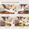 imageAstercook Knife Set Kitchen Knives Set with Block and Sharpener Full Tang 15 Pcs Premium Stainless Steel Knives Ultra Sharp Blade Dishwasher Safe Knife Set with Antislip Ergonomic Handle WalnutElegant Walnut ProFull Tang Ergonomic Handle