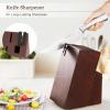 imageAstercook Knife Set Kitchen Knives Set with Block and Sharpener Full Tang 15 Pcs Premium Stainless Steel Knives Ultra Sharp Blade Dishwasher Safe Knife Set with Antislip Ergonomic Handle WalnutElegant Walnut ProFull Tang Ergonomic Handle