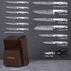 imageKnife Set 15 Pieces Kitchen Knife Set with Built in Sharpener Block German Stainless Steel Knife Block Set15 Pcs