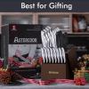 imageKnife Set 15 Pieces Kitchen Knife Set with Built in Sharpener Block German Stainless Steel Knife Block Set21 Pcs