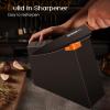 imageKnife Set Astercook 15 Pcs Dishwasher Safe Kitchen Knife Set with Builtin Sharpener High Carbon German Stainless Steel Black Knife Block Set
