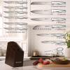 imageKnife Set Astercook 15 Pcs Knife Sets for Kitchen with Block Dishwasher Safe Kitchen Knife Set with Builtin Sharpener German Stainless Steel Knife Block Set