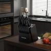 imageKnife Set Astercook 21 Pieces Knife Sets for Kitchen with Block Dishwasher Safe Kitchen Knife Set with Builtin Sharpener German Stainless Steel Black Knife Block Set