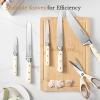 imageKnife SetAstercook Kitchen Knife Set with Block 14Piece Full Tang German Stainless Steel Knives with Sharpener Dishwasher Safe and AntiSlip Ergonomic Handle Elegant Cream White Utensils Set