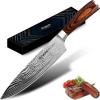 imageAstercook Chef Knife 8 Inch Professional Kitchen Chef Knife German High Carbon Stainless Steel Ultra Sharp Knife Chefs Knives with Ergonomic Handle and Gift BoxWood Handle1