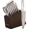 imageKnife Set Astercook 15 Pcs Knife Sets for Kitchen with Block Dishwasher Safe Kitchen Knife Set with Builtin Sharpener German Stainless Steel Knife Block Set