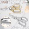 imageAstercook Kitchen Scissors 2 Pack Heavy Duty Shears With Metal Handle Dishwasher Safe All Purpose for Food Poultry Herbs Vegetables  Durable and Ergonomic Design