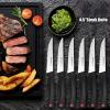 imageAstercook Steak Knives Set of 6 Stainless Steel Serrated Steak Knife Ultra Sharp Cutlery Kitchen Knife With Ergonomic Handle