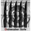 imageAstercook Steak Knives Steak Knives Set of 8 Dishwasher Safe High Carbon Stainless Steel Serrated Steak Knife Black