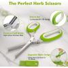 imageUpdated Herb Scissors Set Doesnt Get Stuck Easily Herb Herb Scissors With 3 Blades Cleaning Comb for Cutting Garden Herbs Cilantro Green Onion etc Sharp and Antirust Stainless Steel2 PACK2 Pcs Herb Scissors