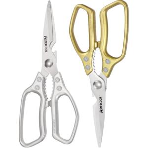 imageAstercook Kitchen Scissors 2 Pack Heavy Duty Shears With Metal Handle Dishwasher Safe All Purpose for Food Poultry Herbs Vegetables  Durable and Ergonomic Design