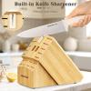 imageKnife Set Astercook 22Piece Kitchen Knife Set with Block and Sharpener High Carbon Stainless Steel Sharp Knives Dishwasher Safe and Antislip Ergonomic Handle Elegant Cream White Knife Block Set
