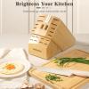 imageKnife Set Astercook 22Piece Kitchen Knife Set with Block and Sharpener High Carbon Stainless Steel Sharp Knives Dishwasher Safe and Antislip Ergonomic Handle Elegant Cream White Knife Block Set